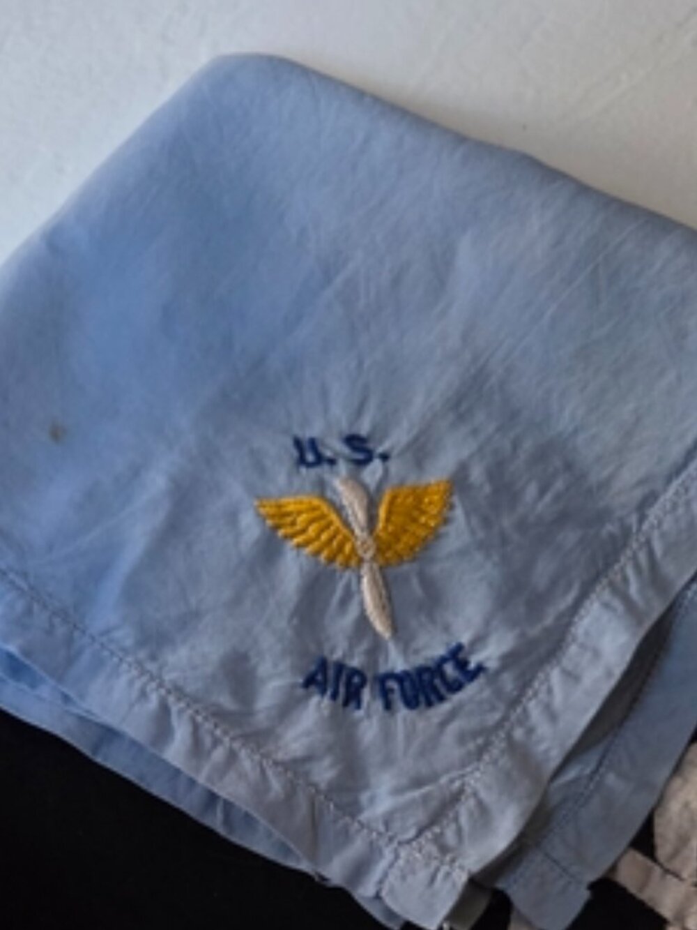 Vintage Handkerchief with Embroidered U.S. Air Force Logo